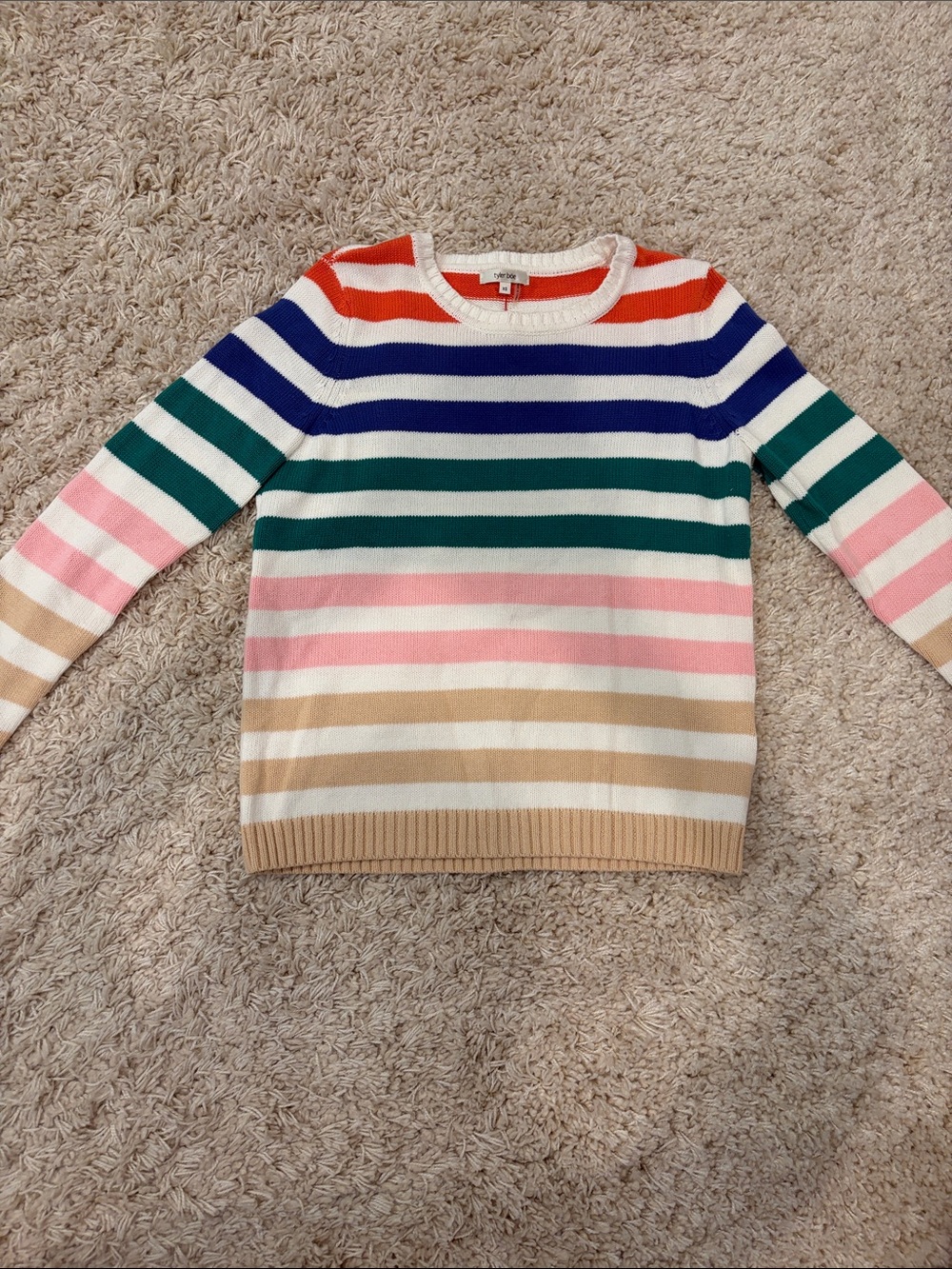 Tyler Boe Multicolor Striped Crewneck Sweater